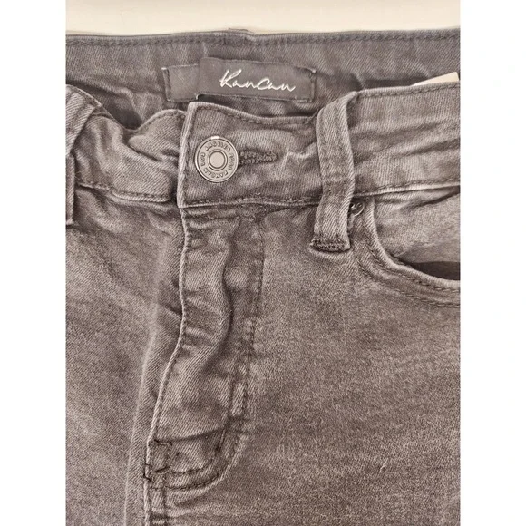 KanCan Shorts Womens Sz Medium Cut Off Black Denim Casual High Rise Distressed - Picture 3 of 8